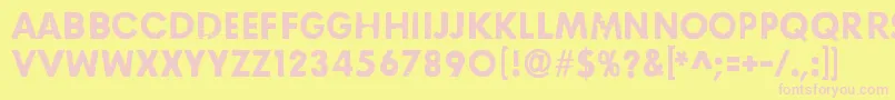 RightHereRightNow Font – Pink Fonts on Yellow Background