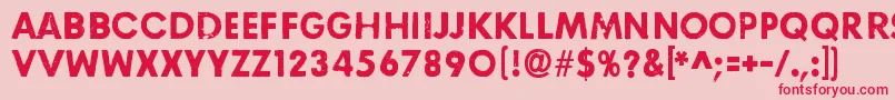 フォントRightHereRightNow – ピンクの背景に赤い文字