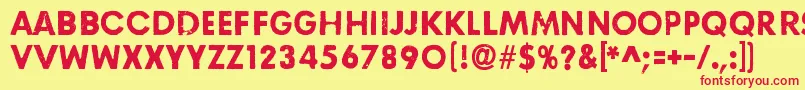 RightHereRightNow Font – Red Fonts on Yellow Background