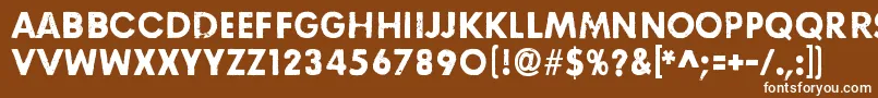 フォントRightHereRightNow – 茶色の背景に白い文字