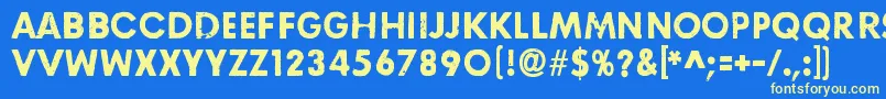 RightHereRightNow Font – Yellow Fonts on Blue Background