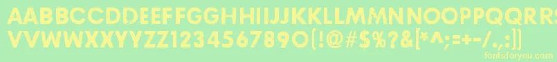 RightHereRightNow Font – Yellow Fonts on Green Background