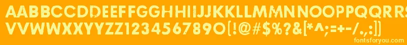 RightHereRightNow Font – Yellow Fonts on Orange Background