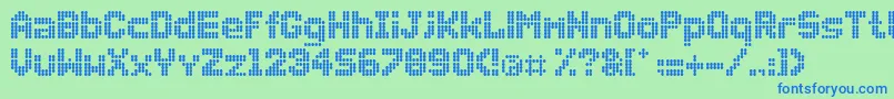 Dollydots Font – Blue Fonts on Green Background