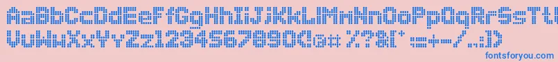 Dollydots-Schriftart – Blaue Schriften auf rosa Hintergrund