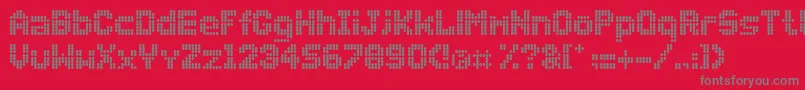 Dollydots Font – Gray Fonts on Red Background