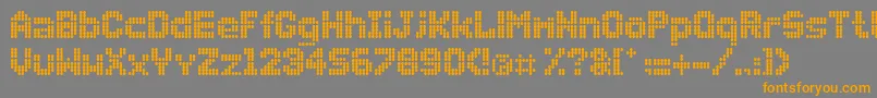 Dollydots-Schriftart – Orangefarbene Schriften auf grauem Hintergrund