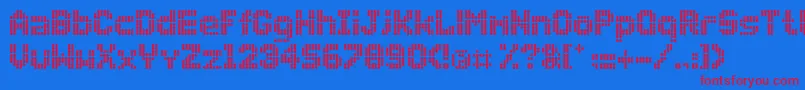 Dollydots Font – Red Fonts on Blue Background