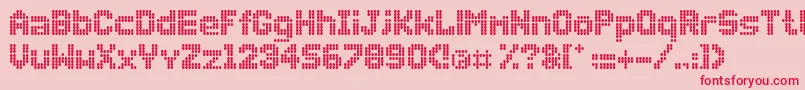 Dollydots-Schriftart – Rote Schriften auf rosa Hintergrund