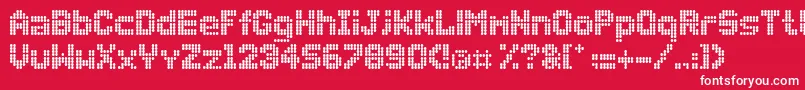 フォントDollydots – 赤い背景に白い文字