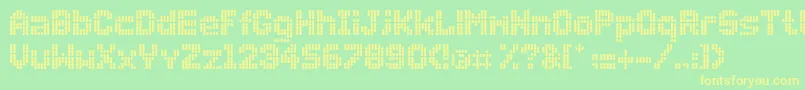 Dollydots Font – Yellow Fonts on Green Background