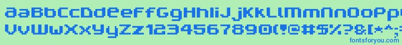 V5prn Font – Blue Fonts on Green Background