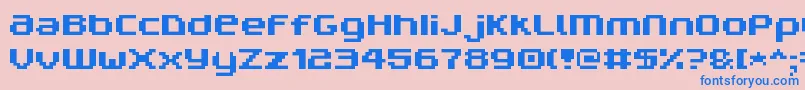 V5prn Font – Blue Fonts on Pink Background