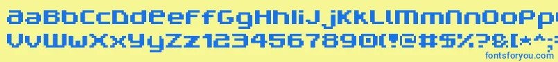 V5prn Font – Blue Fonts on Yellow Background