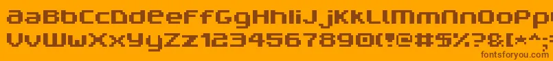 Fonte V5prn – fontes marrons em um fundo laranja