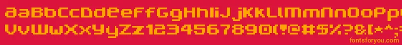Шрифт V5prn – оранжевые шрифты на красном фоне