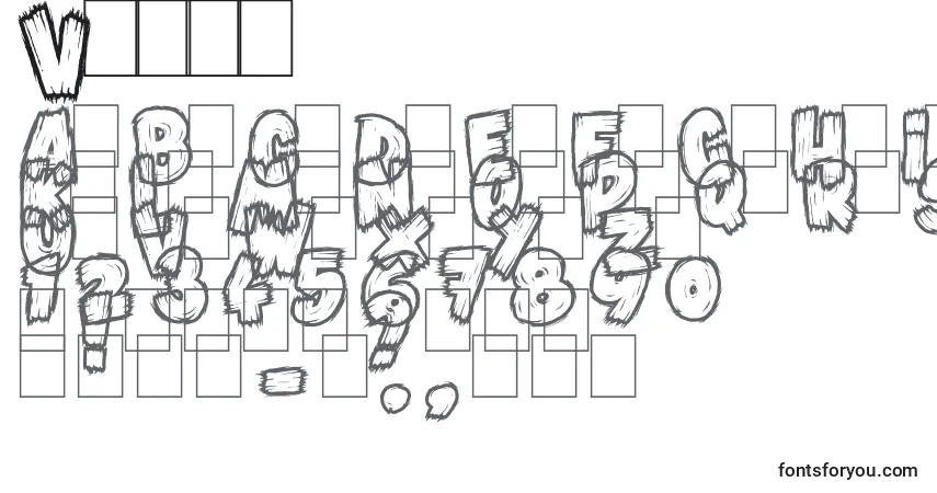 Schriftart Vlump – Alphabet, Zahlen, spezielle Symbole
