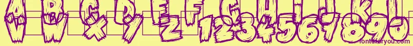 Vlump Font – Purple Fonts on Yellow Background