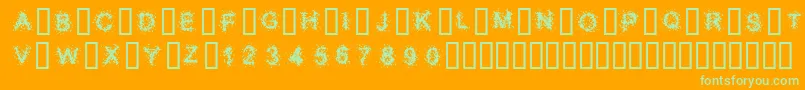 SplatterCaps Font – Green Fonts on Orange Background