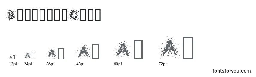 Размеры шрифта SplatterCaps