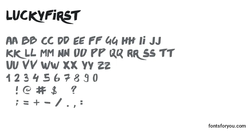 Fuente Luckyfirst - alfabeto, números, caracteres especiales