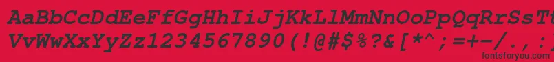 フォントNimbusmonoBoldoblique – 赤い背景に黒い文字