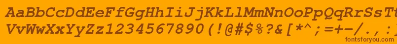 NimbusmonoBoldoblique Font – Brown Fonts on Orange Background