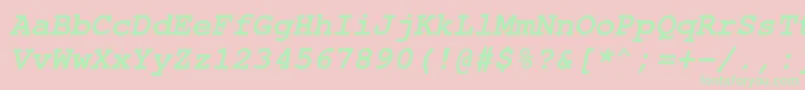 NimbusmonoBoldoblique Font – Green Fonts on Pink Background