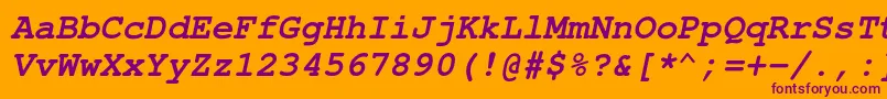 NimbusmonoBoldoblique Font – Purple Fonts on Orange Background