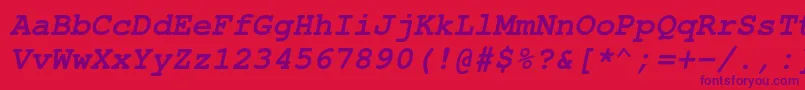 NimbusmonoBoldoblique Font – Purple Fonts on Red Background