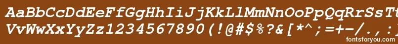 Шрифт NimbusmonoBoldoblique – белые шрифты на коричневом фоне