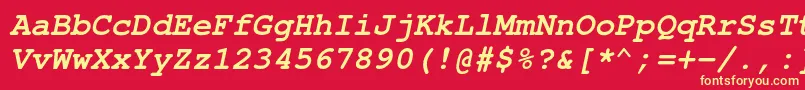 NimbusmonoBoldoblique Font – Yellow Fonts on Red Background