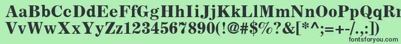 フォントCoronaLtBoldFaceNo.2 – 緑の背景に黒い文字