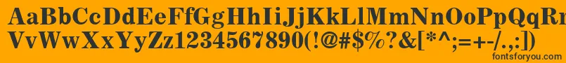 Шрифт CoronaLtBoldFaceNo.2 – чёрные шрифты на оранжевом фоне