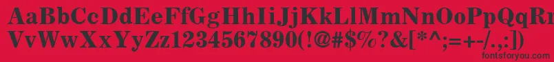 フォントCoronaLtBoldFaceNo.2 – 赤い背景に黒い文字