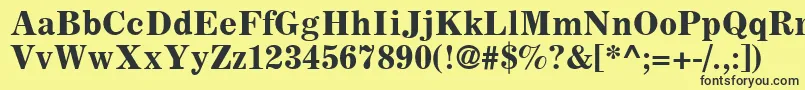 Шрифт CoronaLtBoldFaceNo.2 – чёрные шрифты на жёлтом фоне