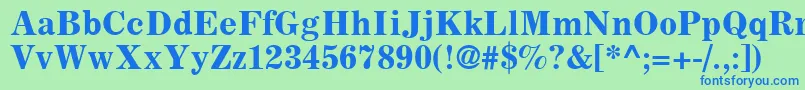 フォントCoronaLtBoldFaceNo.2 – 青い文字は緑の背景です。