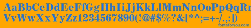 フォントCoronaLtBoldFaceNo.2 – オレンジの背景に青い文字