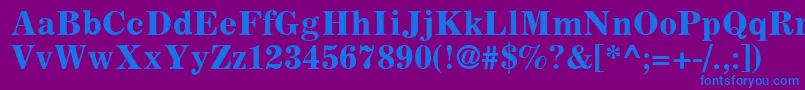 フォントCoronaLtBoldFaceNo.2 – 紫色の背景に青い文字