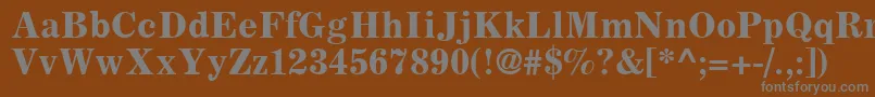 フォントCoronaLtBoldFaceNo.2 – 茶色の背景に灰色の文字