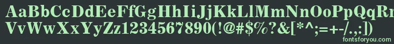 フォントCoronaLtBoldFaceNo.2 – 黒い背景に緑の文字