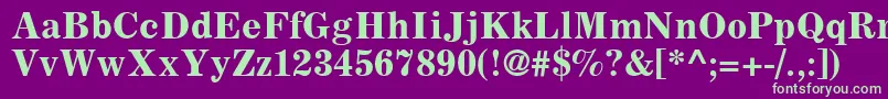 フォントCoronaLtBoldFaceNo.2 – 紫の背景に緑のフォント