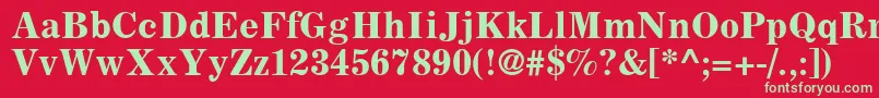 フォントCoronaLtBoldFaceNo.2 – 赤い背景に緑の文字