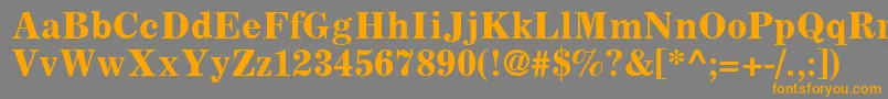 フォントCoronaLtBoldFaceNo.2 – オレンジの文字は灰色の背景にあります。