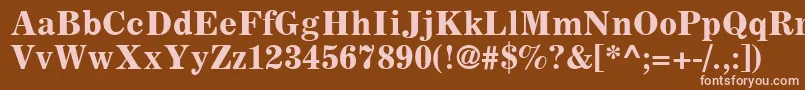 フォントCoronaLtBoldFaceNo.2 – 茶色の背景にピンクのフォント