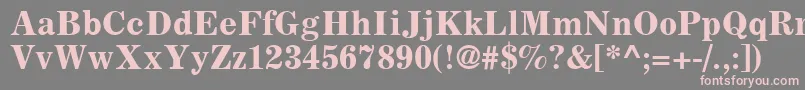 フォントCoronaLtBoldFaceNo.2 – 灰色の背景にピンクのフォント