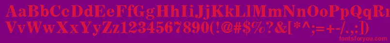 フォントCoronaLtBoldFaceNo.2 – 紫の背景に赤い文字