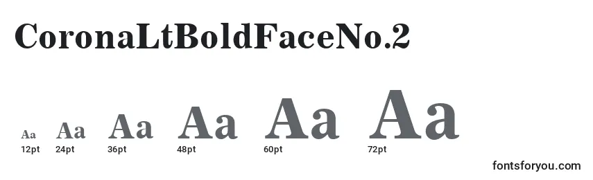 CoronaLtBoldFaceNo.2 Font Sizes