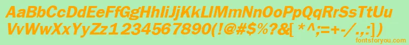 FrankfurtBoldItalic Font – Orange Fonts on Green Background
