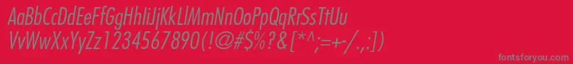 FavoritlightcondcItalic Font – Gray Fonts on Red Background